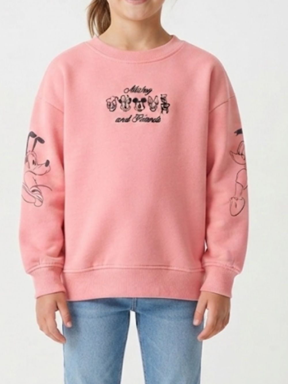 Kids Pink 'Mickey and Friends' Crewneck Sweatshirt Size 8